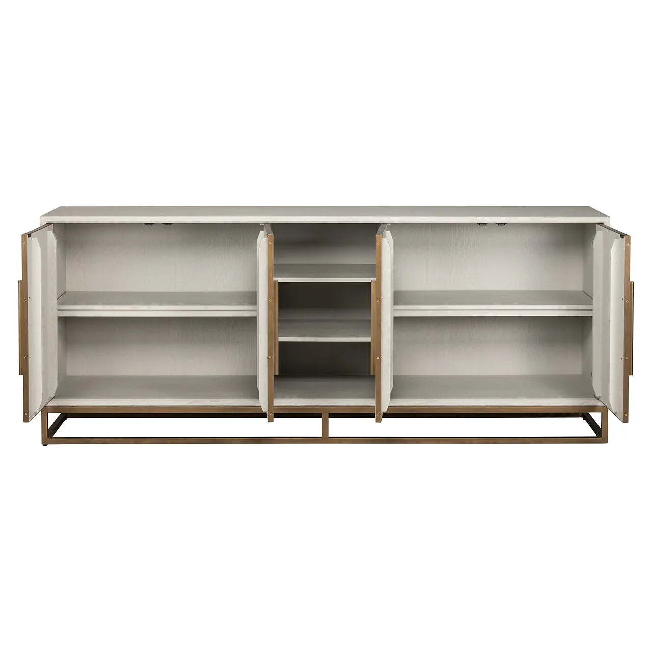 Kumode Whitebone misiņa 4 durvis  Richmond Interiors 91/225/47 cm Verona pelēks - N1 Home