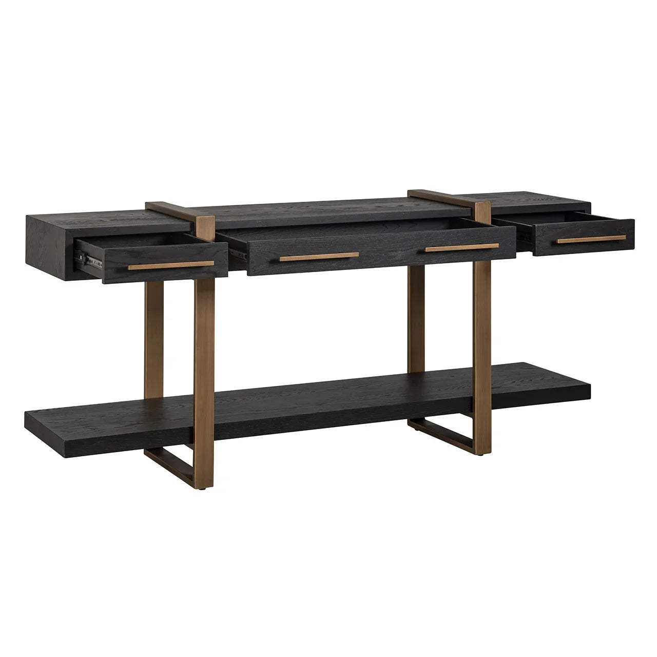 Konsole Cambon ar 3 atvilktnēm Richmond Interiors 80/180/45 cm tumša kafija - N1 Home