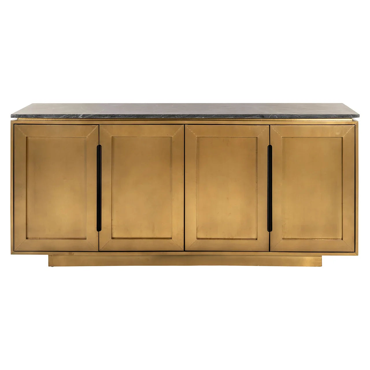 Kumode Finsbury 4-durvju Richmond Interiors 81/184/46 cm melns/zelts - N1 Home
