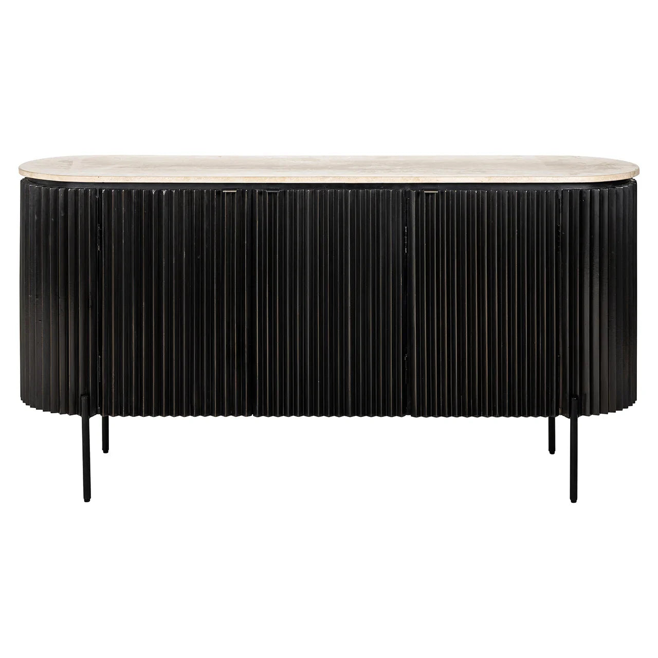 Kumode Hampton 3-durvju Richmond Interiors 82/160/40 cm tumši brūns - N1 Home