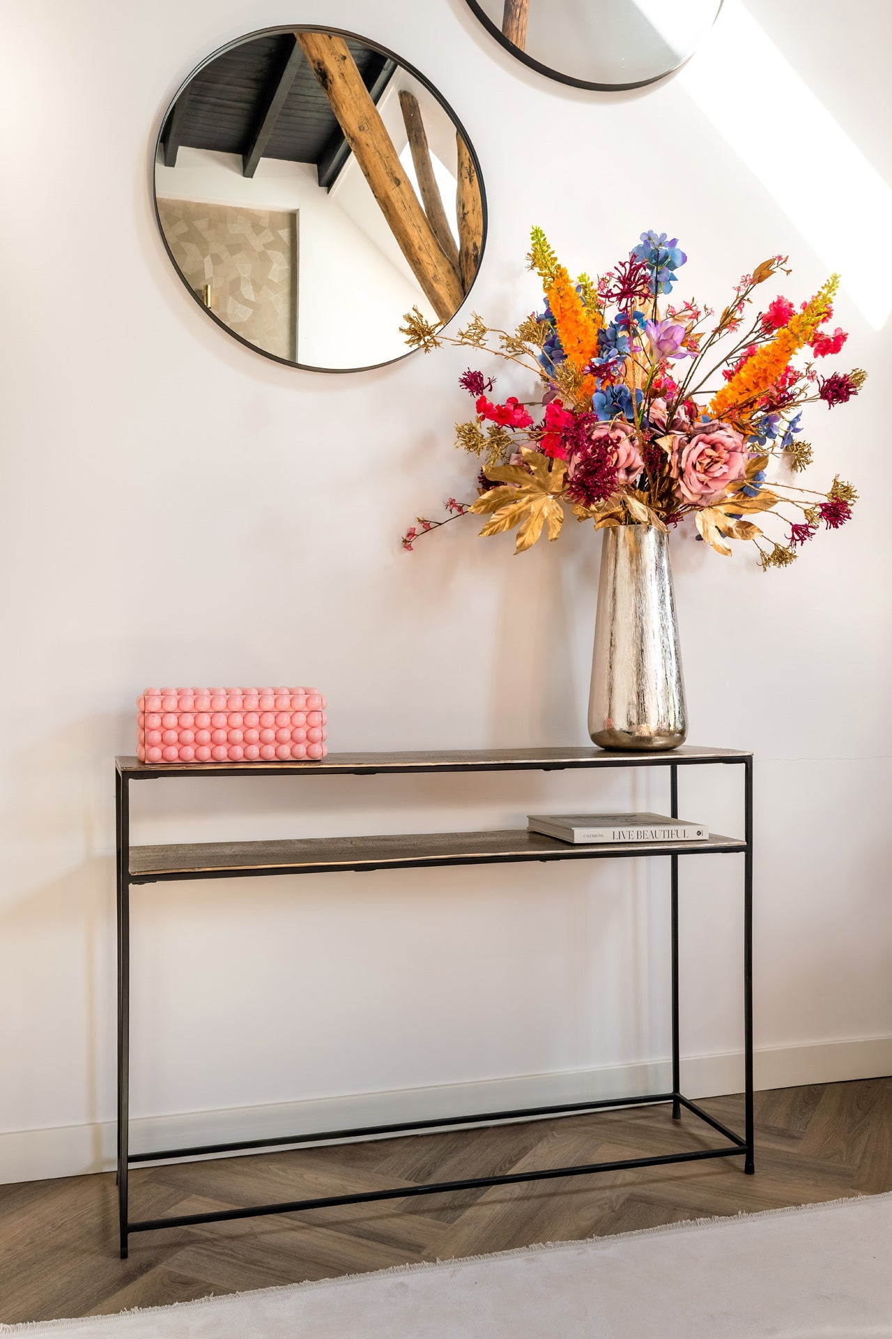 Консоль Chandon Richmond Interiors 80/119/30 см шампанское золото