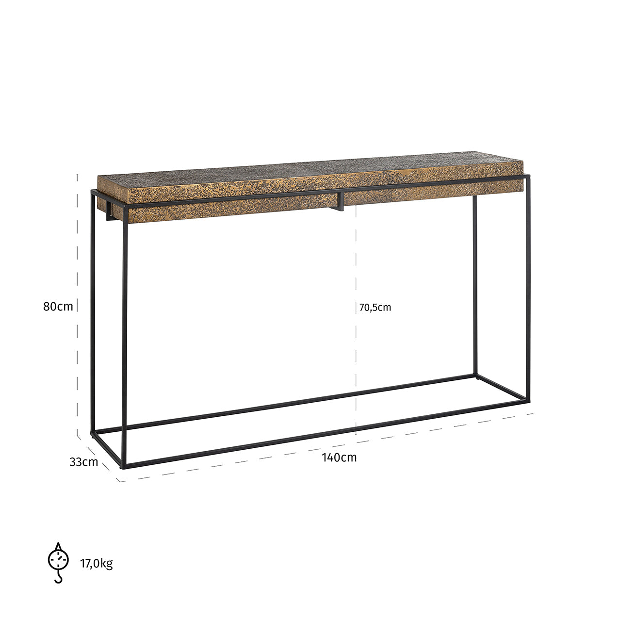 Консоль Dover Richmond Interiors 80/140/33 см коричневый