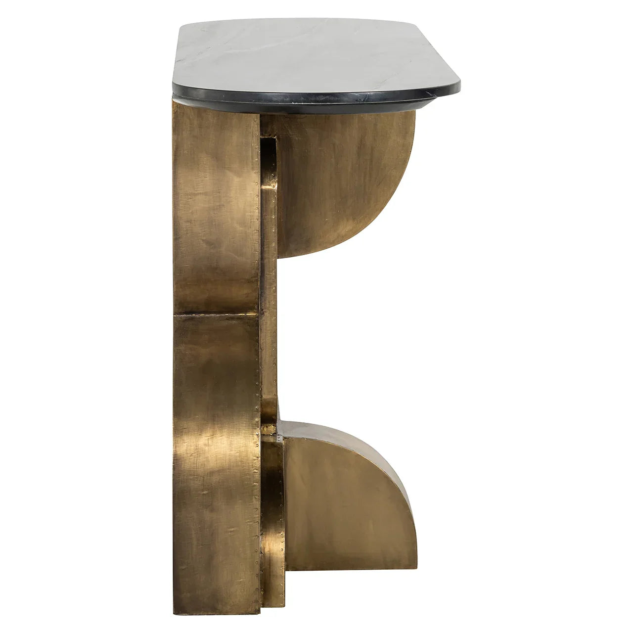 Konsole Maddox Richmond Interiors 75/130/38 cm melns/zelts - N1 Home