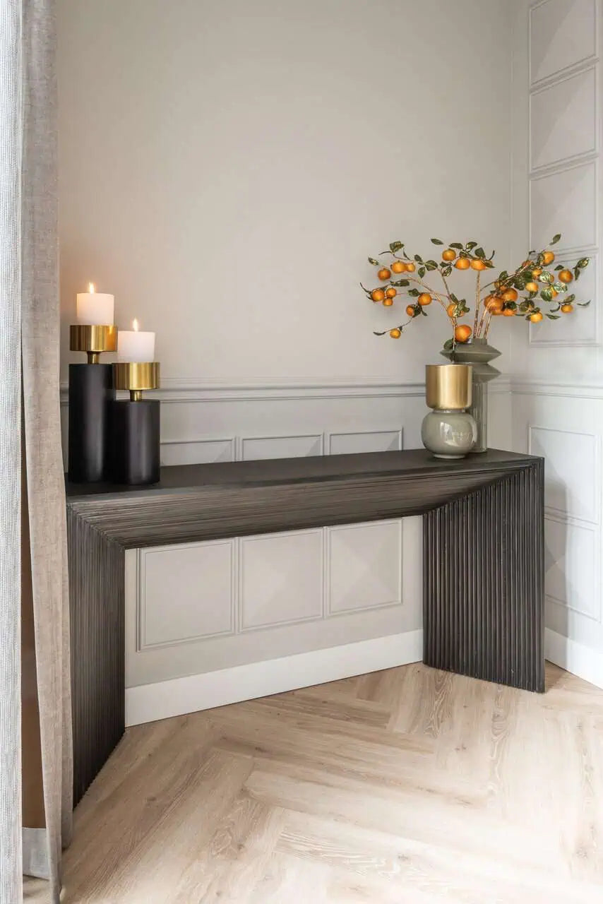 Konsole Gizen Richmond Interiors 81/160/35 cm melns/zelts - N1 Home