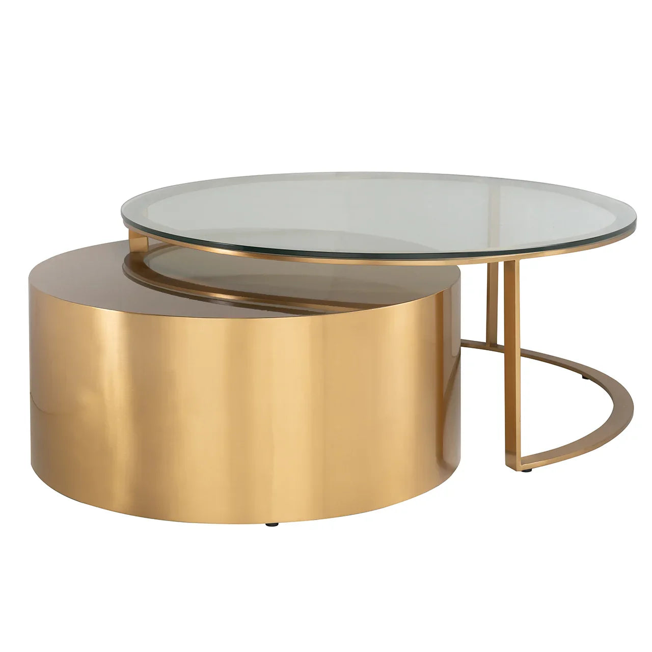 Kafijas galdiņš Orlan, 2 gab. komplekts Richmond Interiors 41/105 cm; 35/80 cm zelts - N1 Home