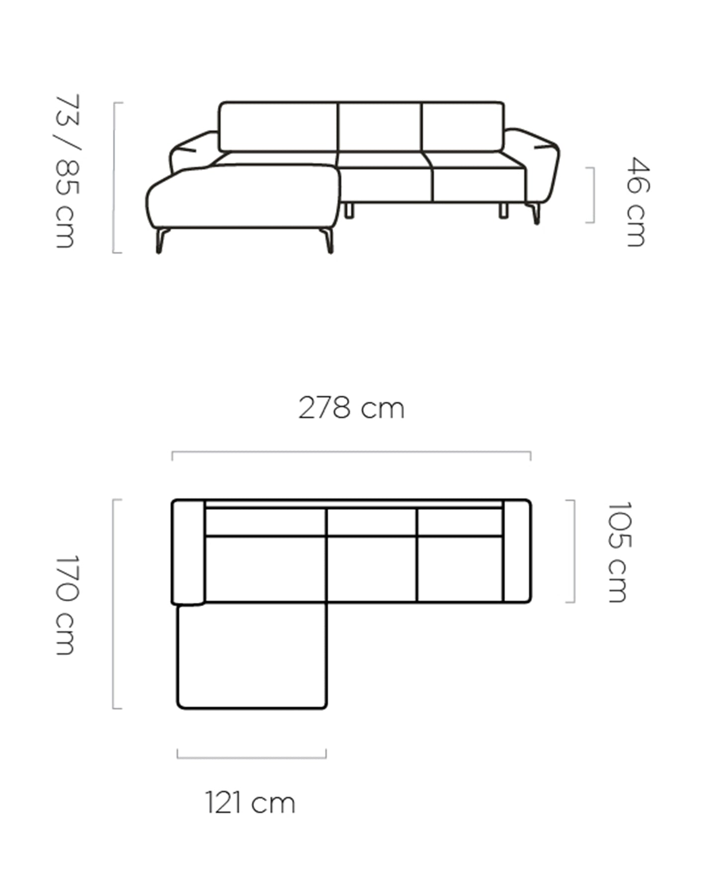 Dīvāns BOSKO 278/170/105 - N1 Home