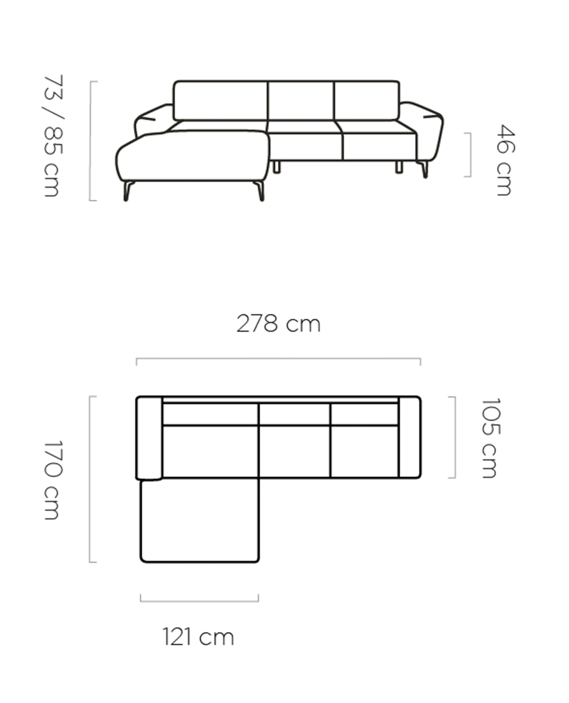 Dīvāns BOSKO 278/170/105 - N1 Home