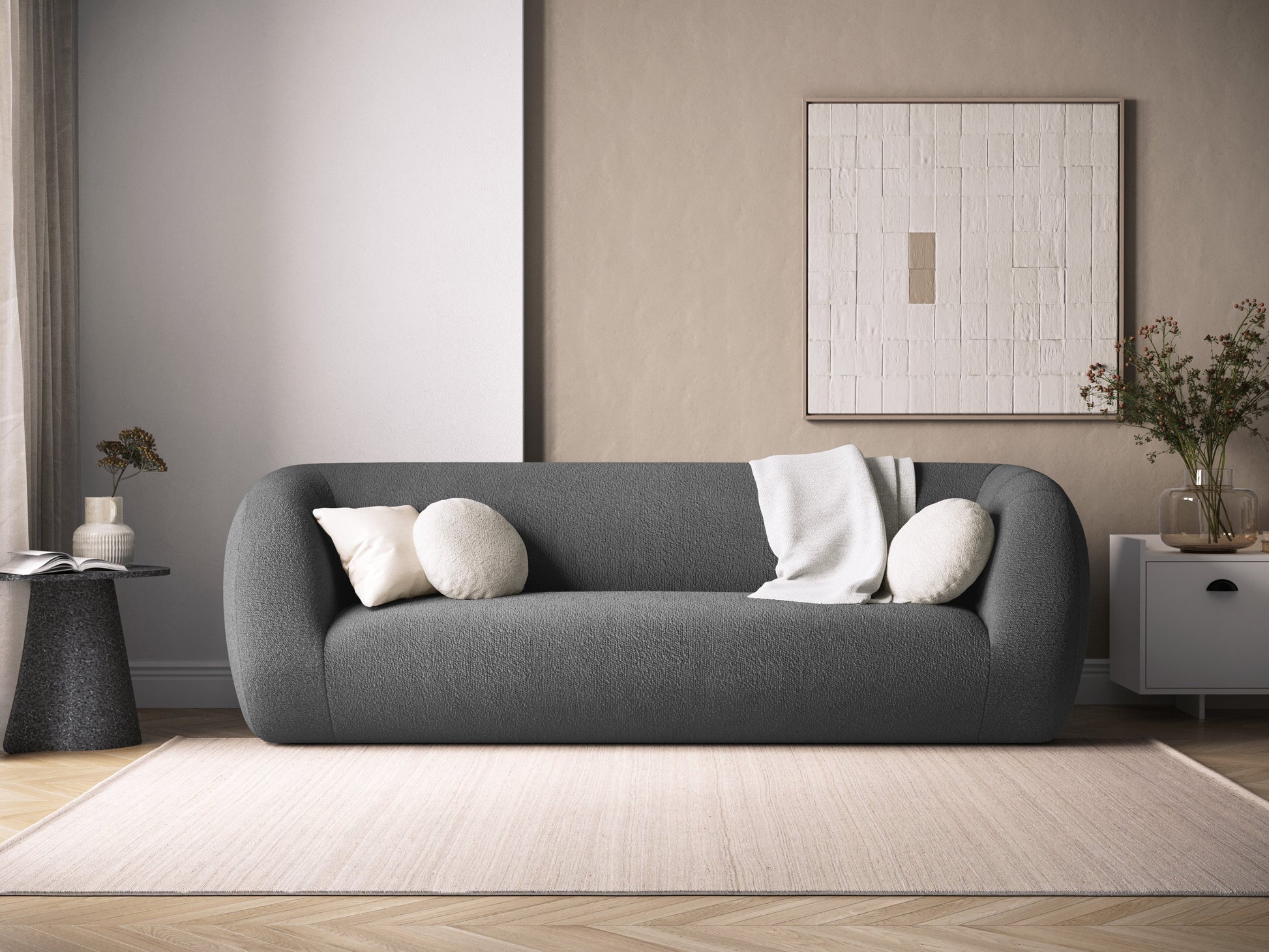 Dīvāns Cosmopolitan Design Essen 230x95x86 cm pelēks - N1 Home