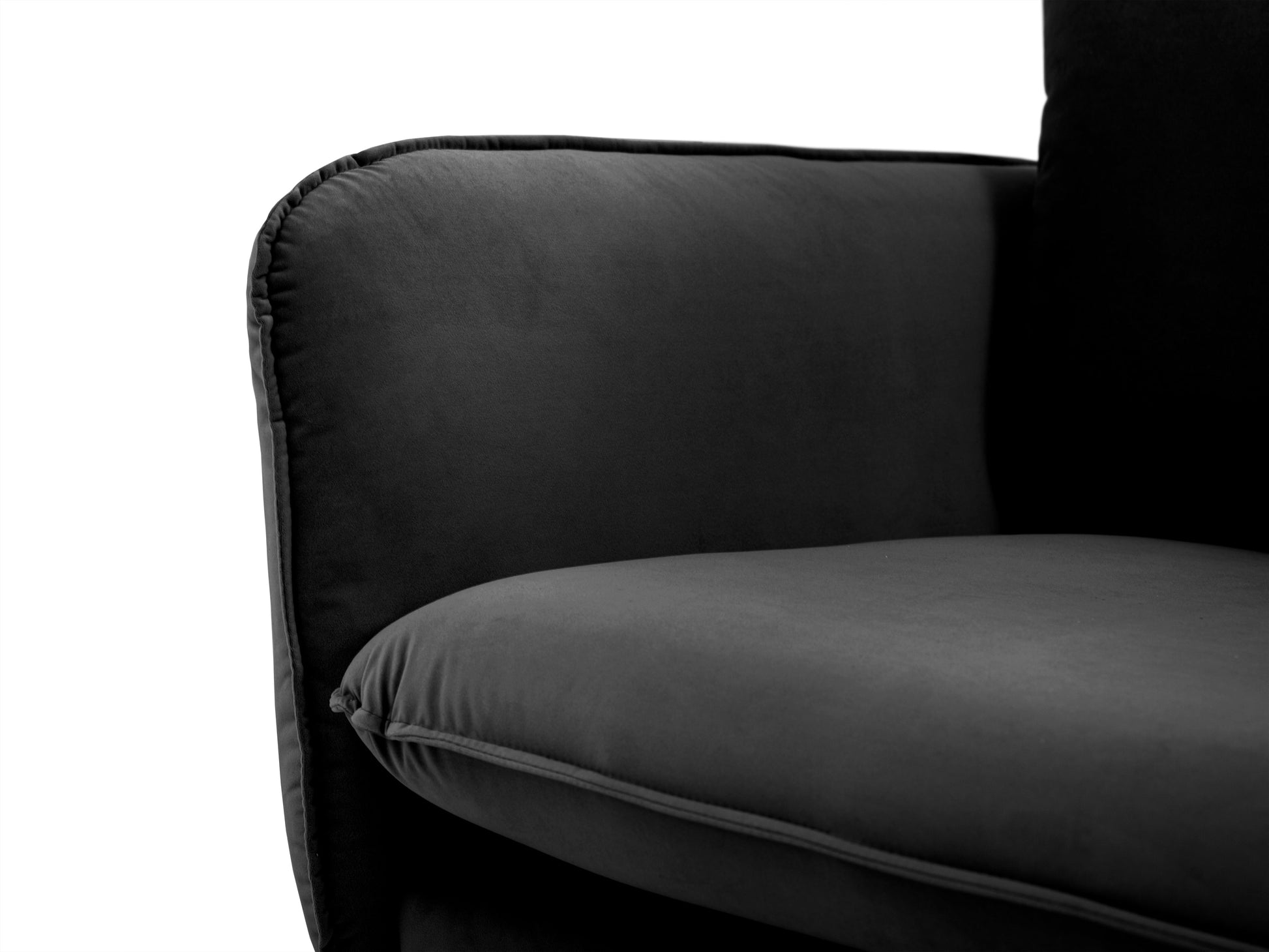 Atzveltnes krēsls Cosmopolitan Design Vienna samta 97x94x95 cm melns - N1 Home