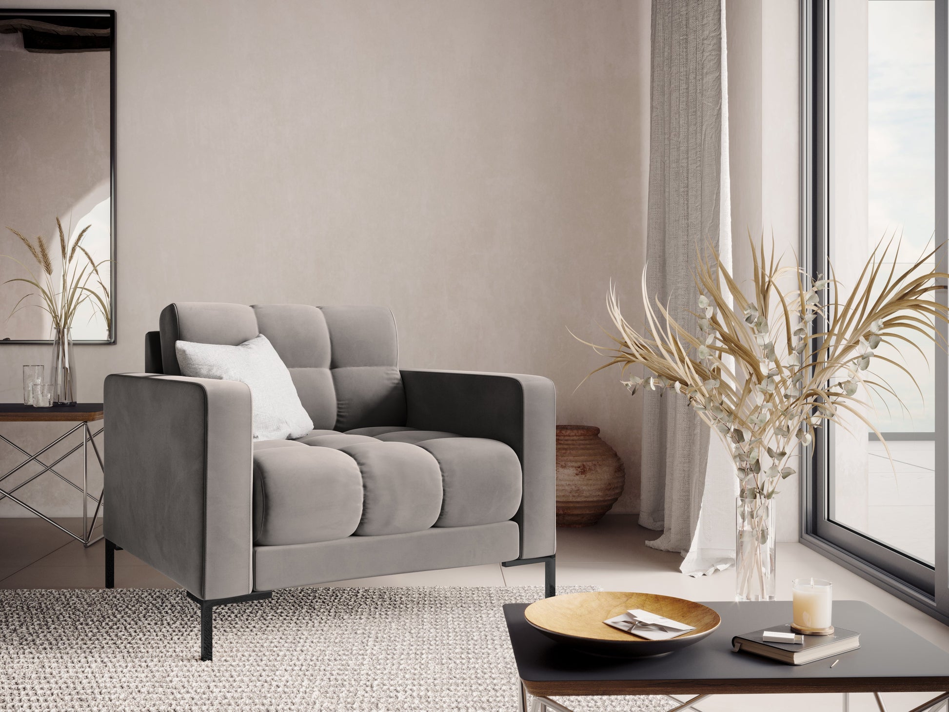 Atzveltnes krēsls Cosmopolitan Design Bali 87x92x75 cm pelēks - N1 Home