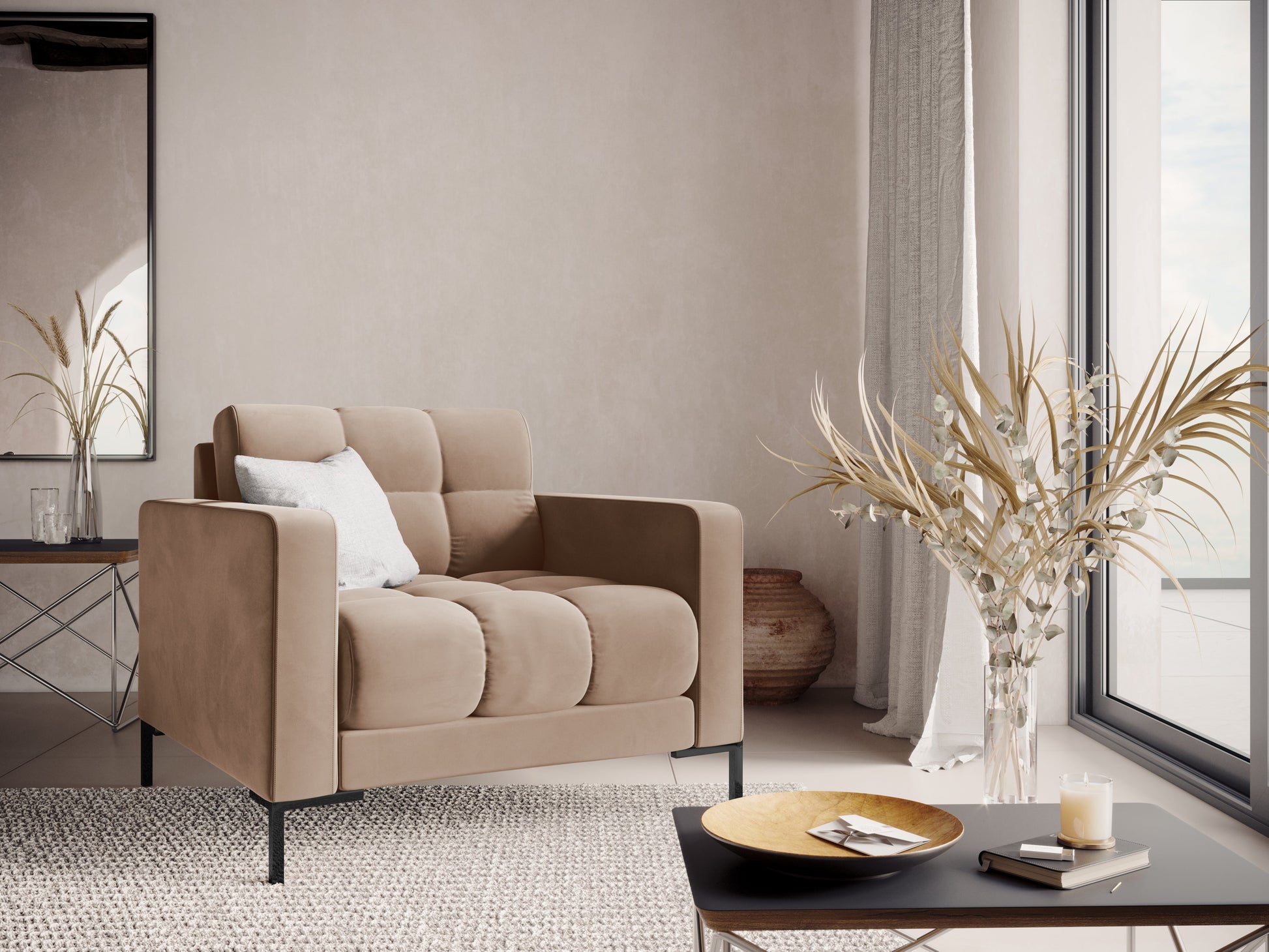 Atzveltnes krēsls Cosmopolitan Design Bali 87x92x75 cm bēšs - N1 Home