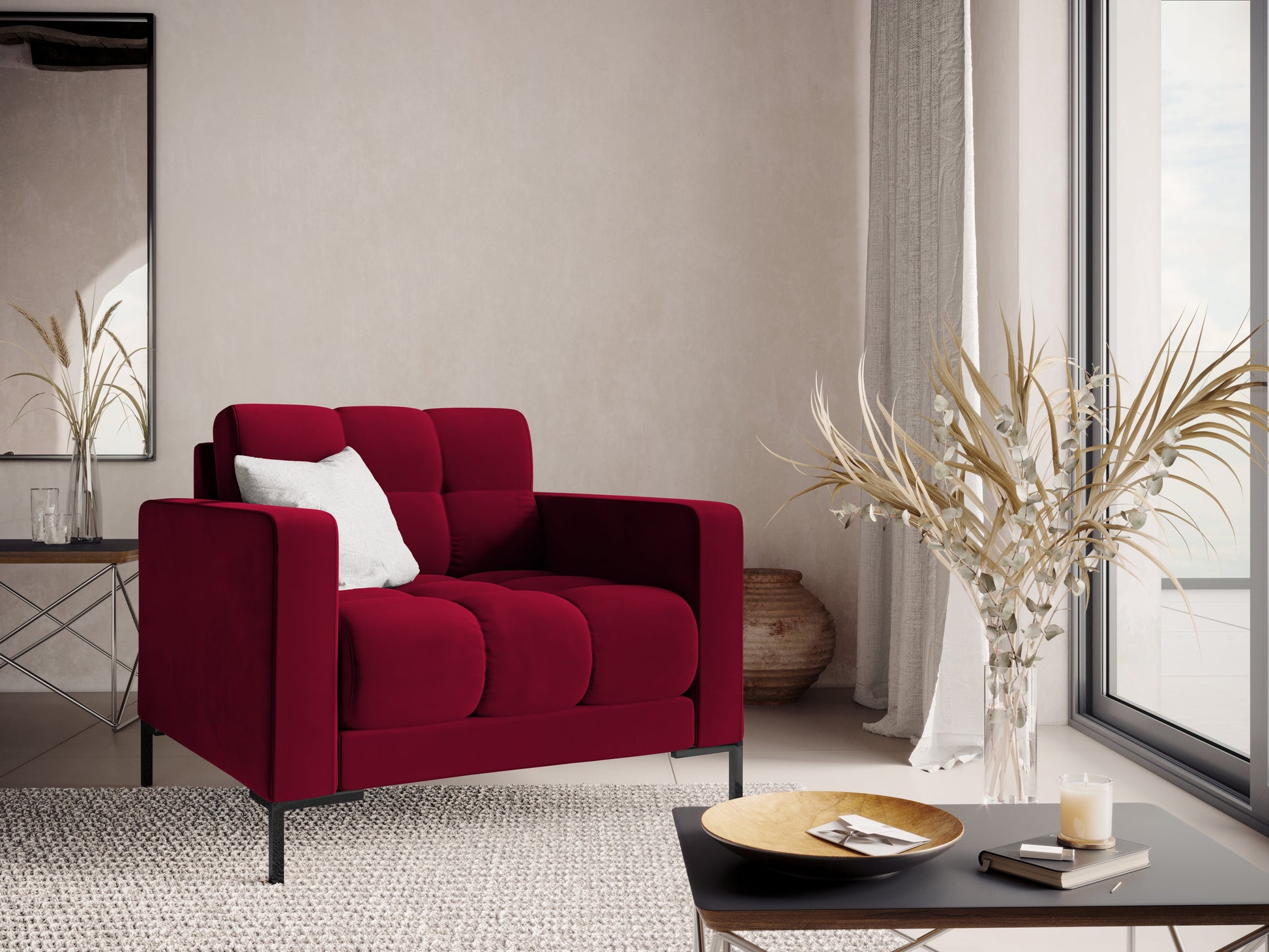 Atzveltnes krēsls Cosmopolitan Design Bali 87x92x75 cm rubīns - N1 Home
