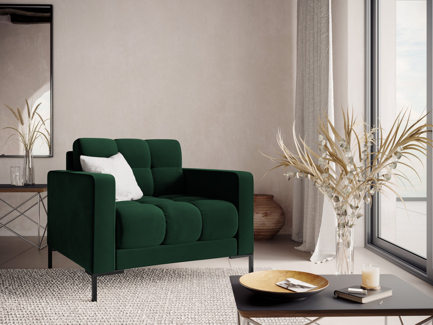 Atzveltnes krēsls Cosmopolitan Design Bali 87x92x75 cm tumši zaļš - N1 Home