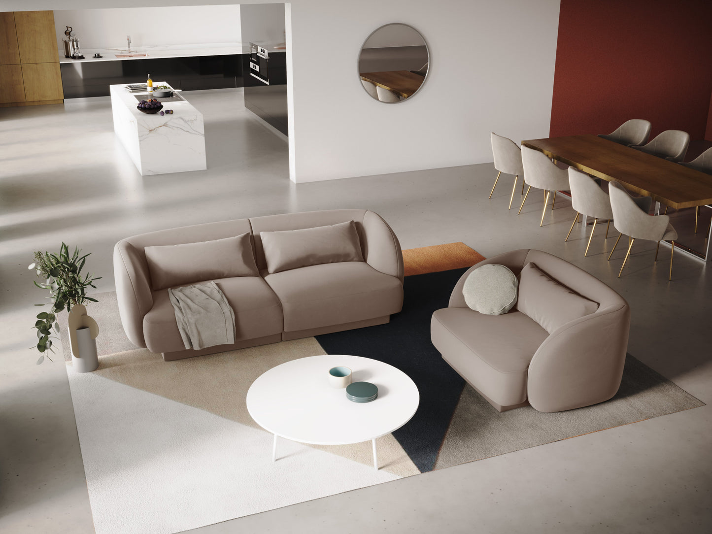 Atzveltnes krēsls Cosmopolitan Design Tulum 109x85x74 bēšs - N1 Home