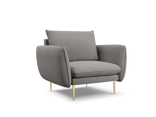Atzveltnes krēsls Cosmopolitan Design Vienna bukle 97x94x95 cm pelēks - N1 Home