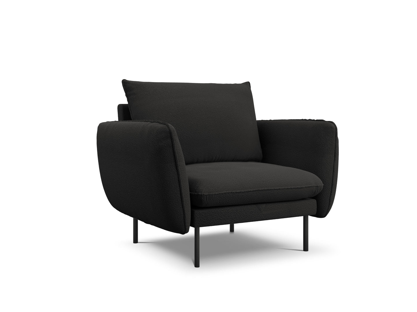 Atzveltnes krēsls Cosmopolitan Design Vienna bukle 97x94x95 cm melns - N1 Home