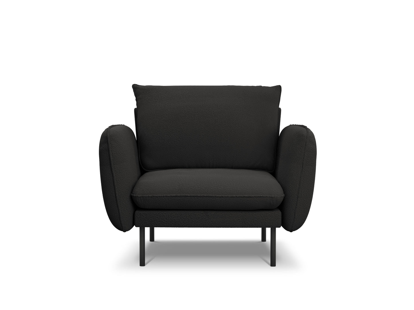 Atzveltnes krēsls Cosmopolitan Design Vienna bukle 97x94x95 cm melns - N1 Home