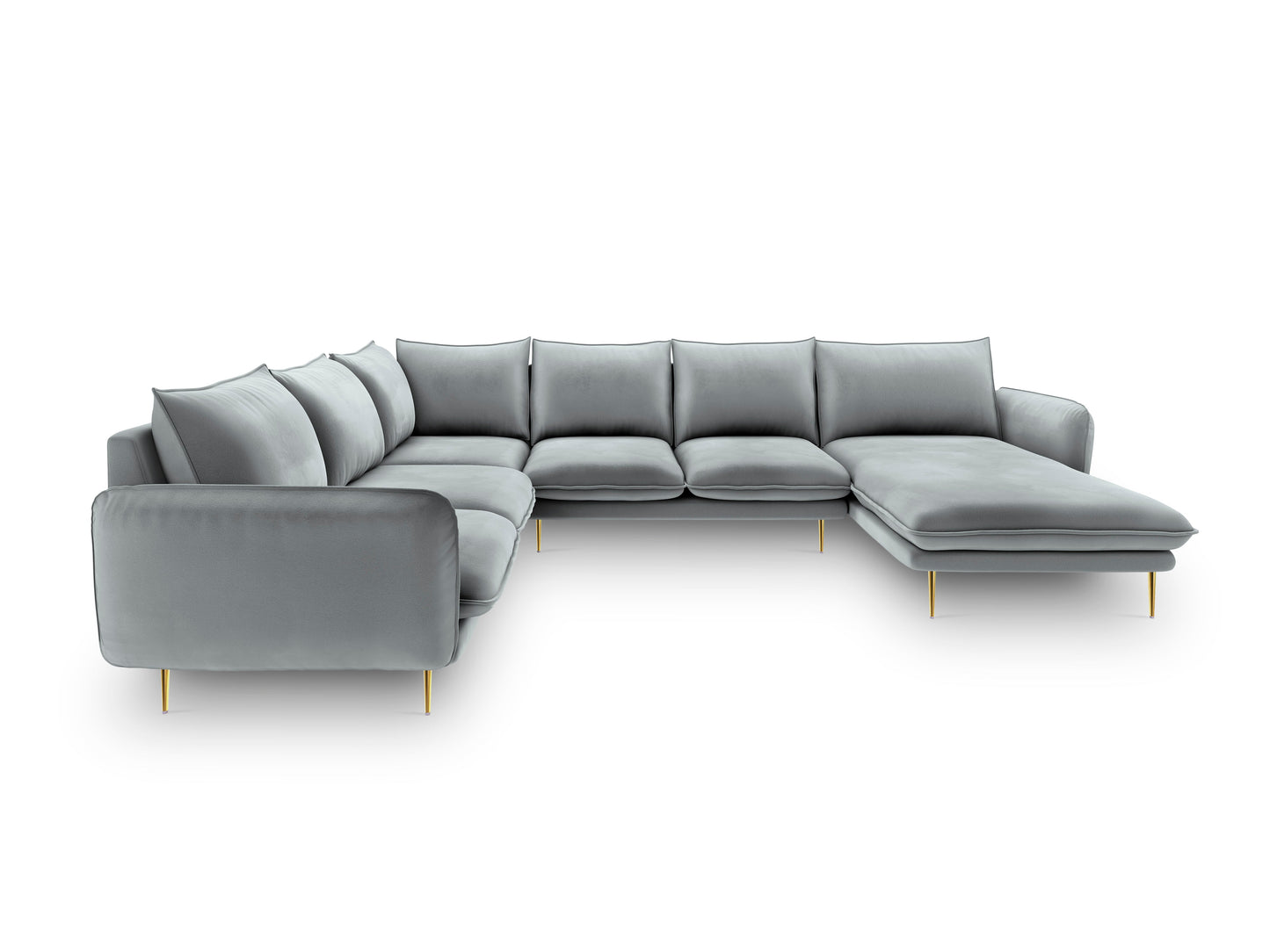 Dīvāns Cosmopolitan Design Vienna samta 330x235x95 cm gaiši pelēks - N1 Home