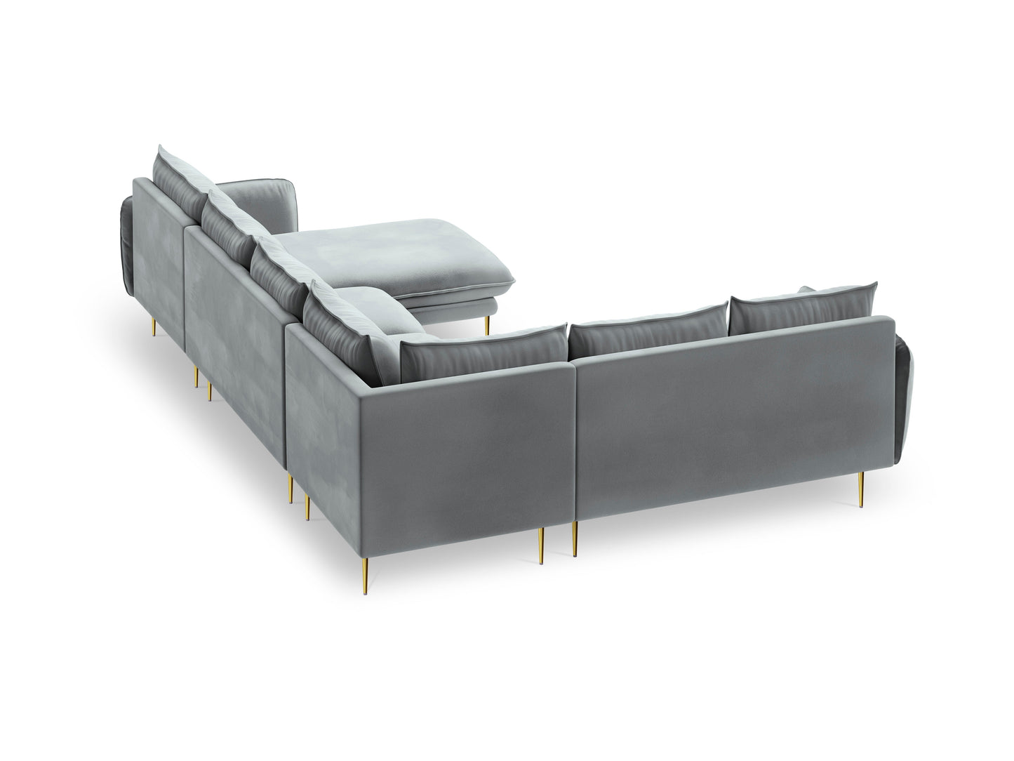 Dīvāns Cosmopolitan Design Vienna samta 330x235x95 cm gaiši pelēks - N1 Home
