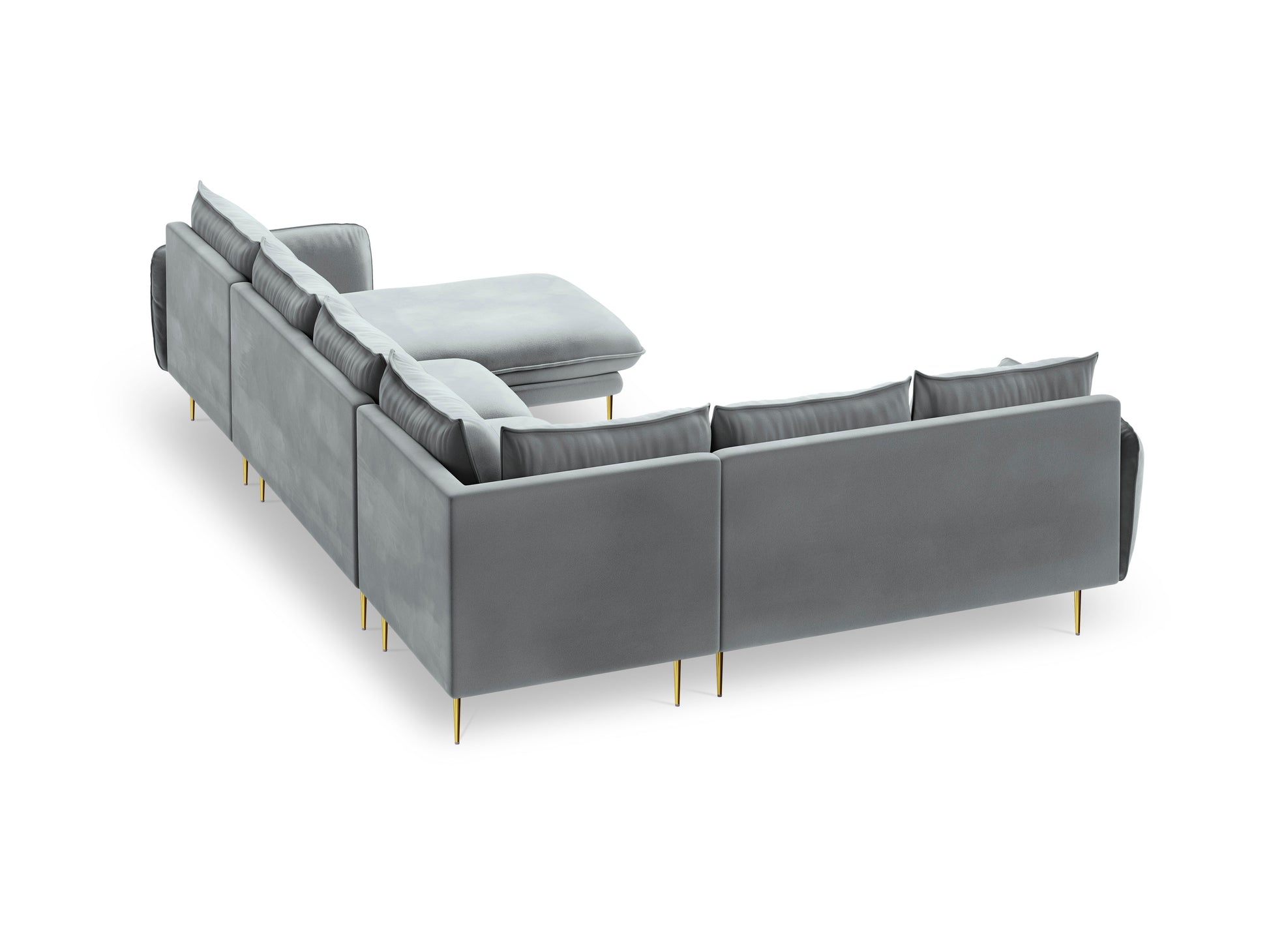 Dīvāns Cosmopolitan Design Vienna samta 330x235x95 cm gaiši pelēks - N1 Home