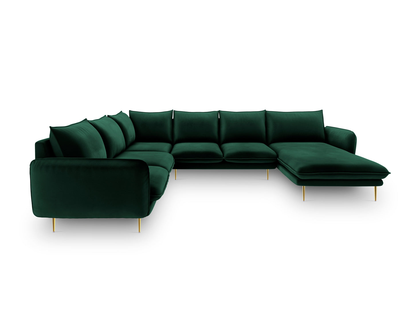 Dīvāns Cosmopolitan Design Vienna samta 330x235x95 cm tumši zaļš - N1 Home