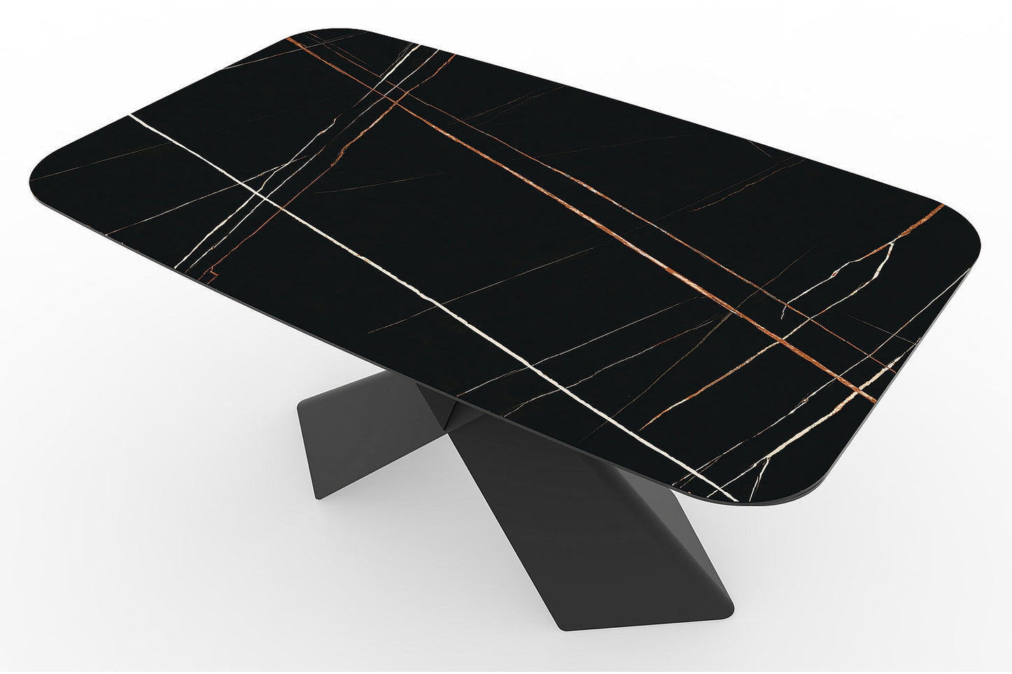 Galds AVG II keramika, melns matēts 95x160-240 cm