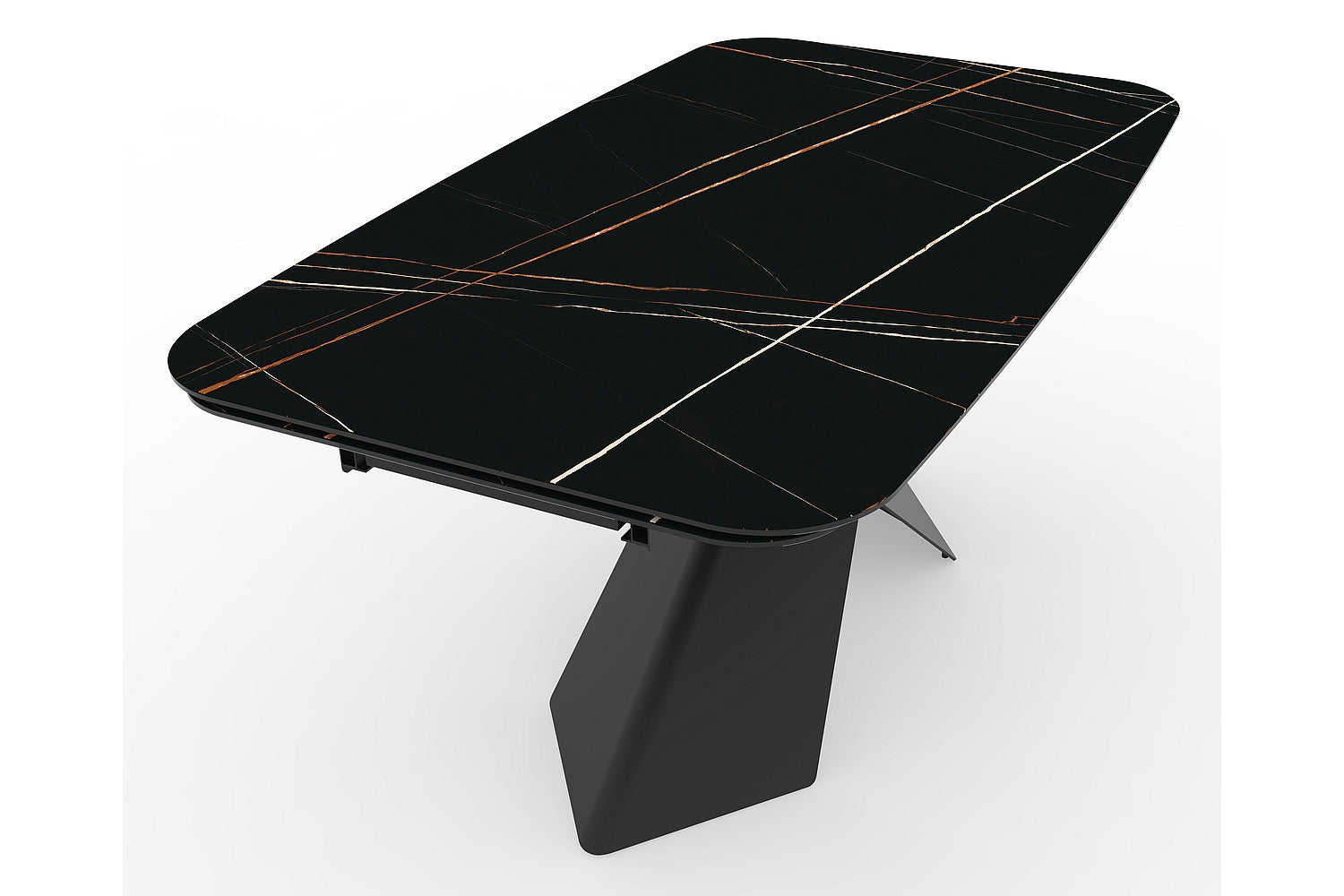 Galds AVG II keramika, melns matēts 95x160-240 cm