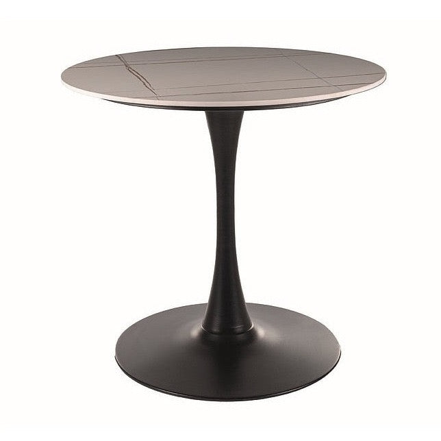 Galds ESP balts marmors, matēts melns 80x80 cm