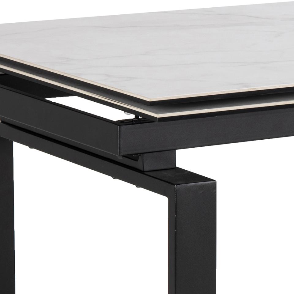 HUDDER taisnstūrveida pusdienu galds alta Akranes neapstrādāta keramika 120/200x85x76 cm