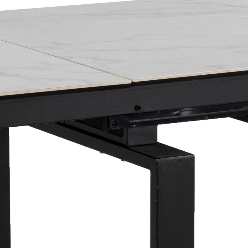 HUDDER taisnstūrveida pusdienu galds alta Akranes neapstrādāta keramika 120/200x85x76 cm
