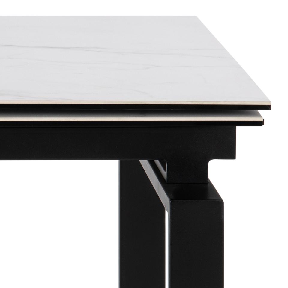 HUDDER taisnstūrveida pusdienu galds alta Akranes neapstrādāta keramika 120/200x85x76 cm