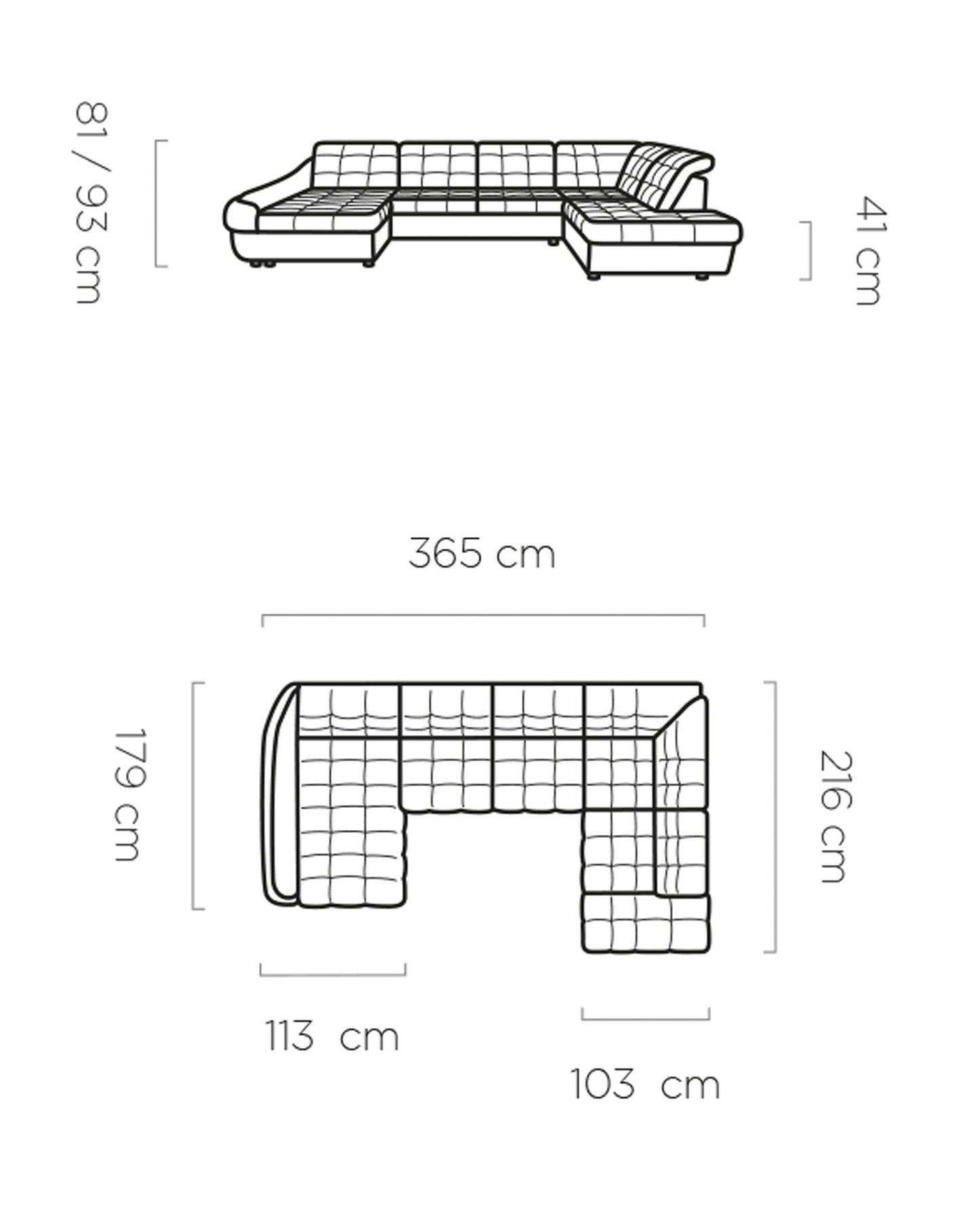 Dīvāns INTO XL I 365/179/216 cm
