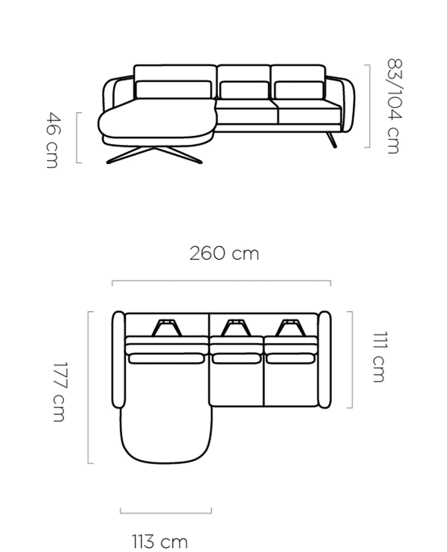 Dīvānu ALLURE 260/177/111 zaļš