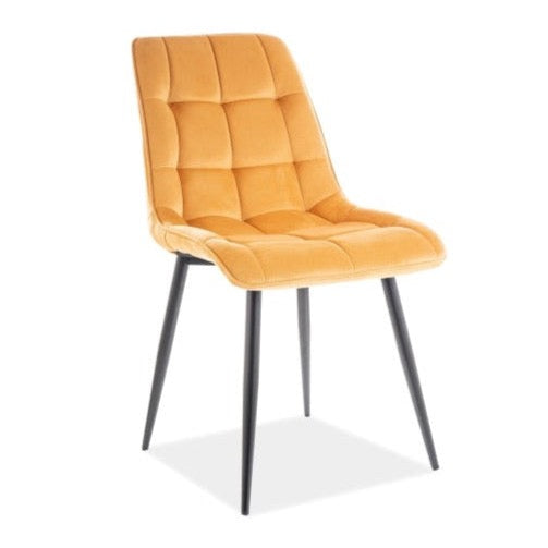 KRĒSLS CHIC VELVET BLACK FRAME/CURRY BLUVEL 68