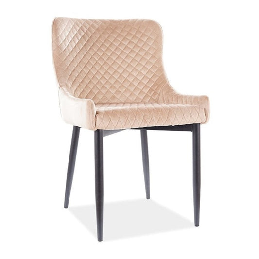 KRĒSLS COLIN B VELVET MELNS RĀMIS/BĒŠS BLUVEL28