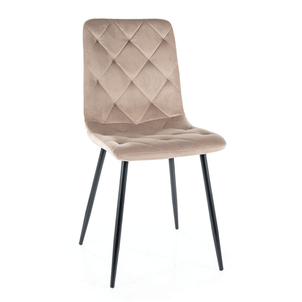 KRĒSLS JERRY VELVET MELNS RĀMIS/C.BEIGE