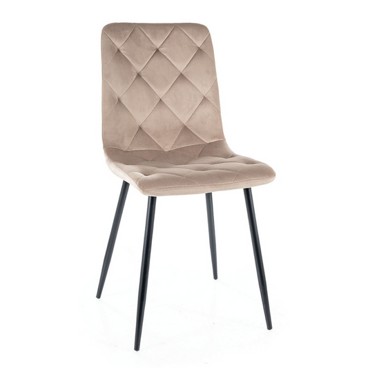 KRĒSLS JERRY VELVET MELNS RĀMIS/C.BEIGE