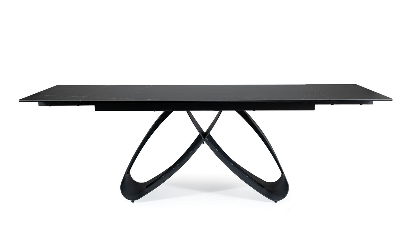 Keramikas galds Samanta, melns matēts 90x160-240 cm