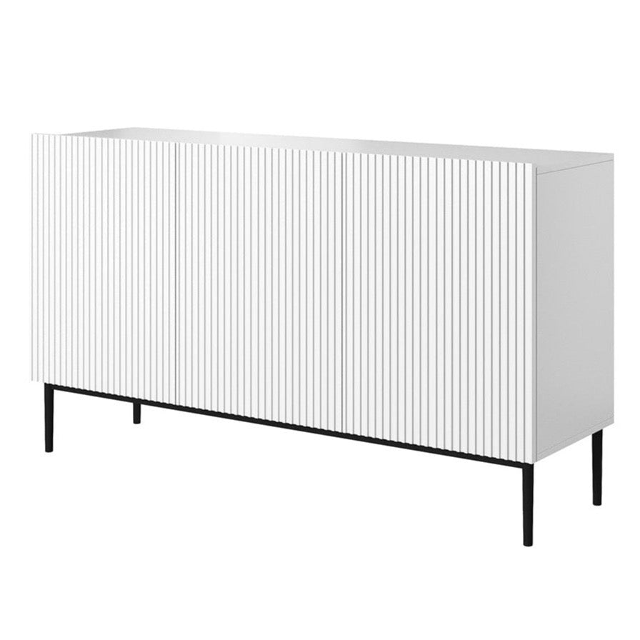 Kumode AUSTIN melnas kājas 150/85/45 balts