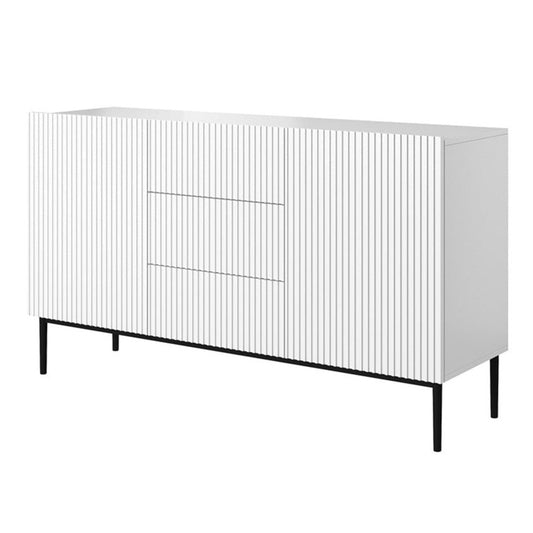 Kumode AUSTIN melnas kājas 150/85/45 balts