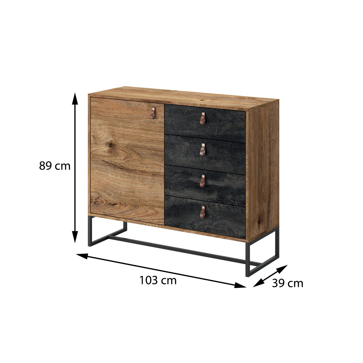 Kumode DARK ozols Ribbeck 103x89x39 cm