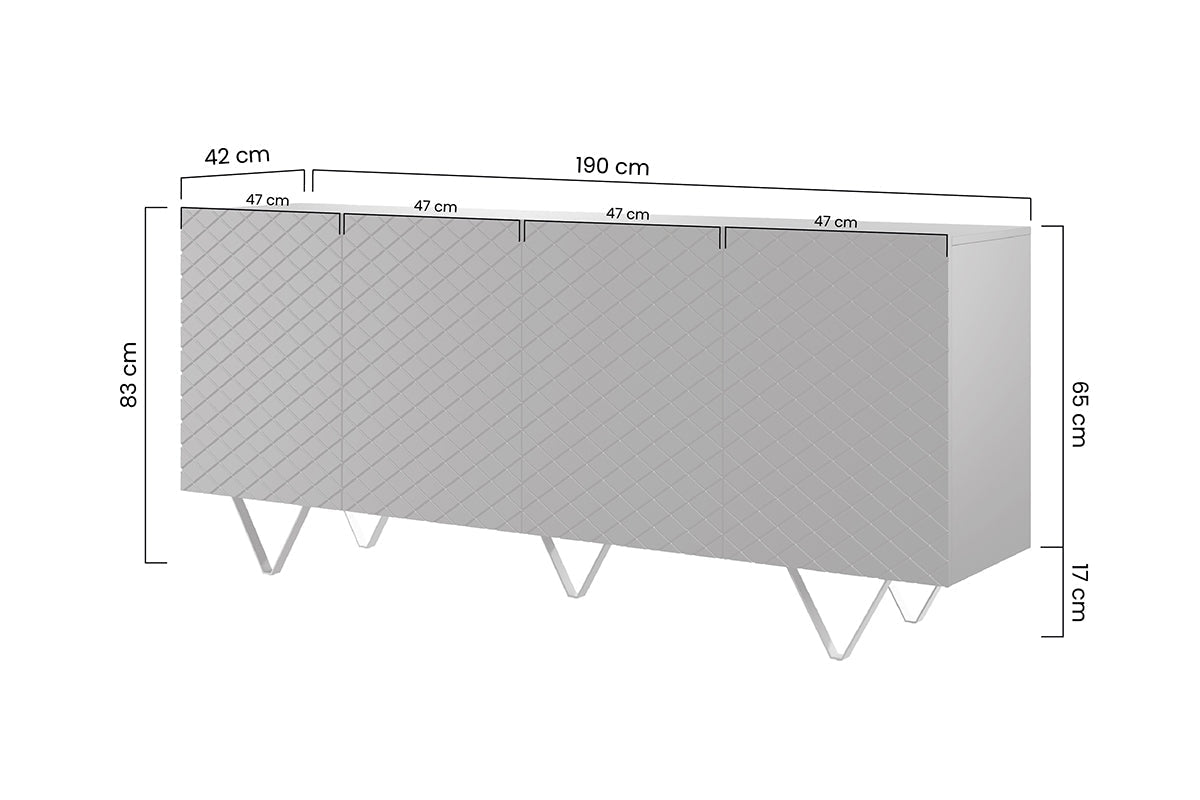 LUKKA kumodes 190/83 /42 cm melns/melns