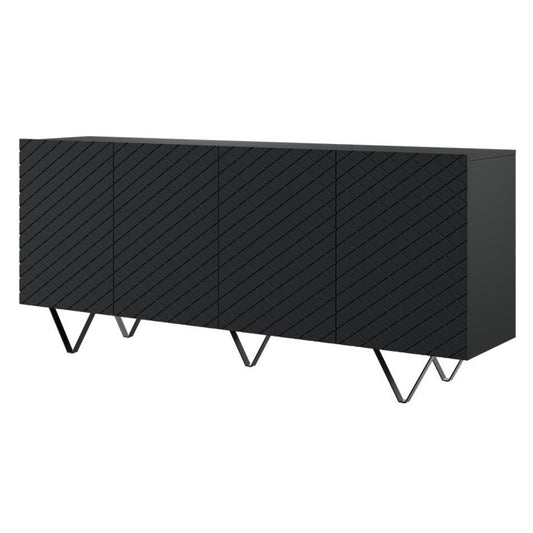 LUKKA kumodes 190/83 /42 cm melns/melns