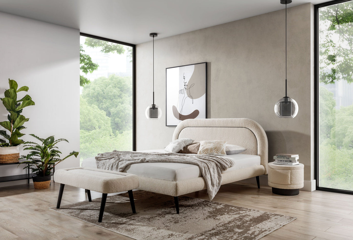 Gulta NEL 140/160/180 x 200 cm krēms - N1 Home