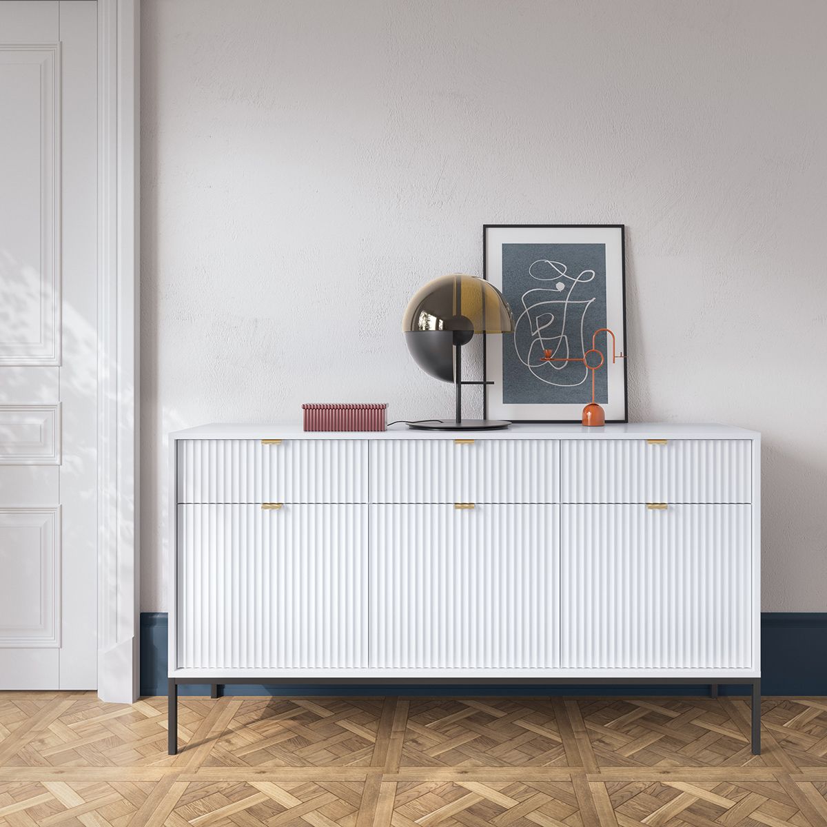 NV kumode balta 154x83x39