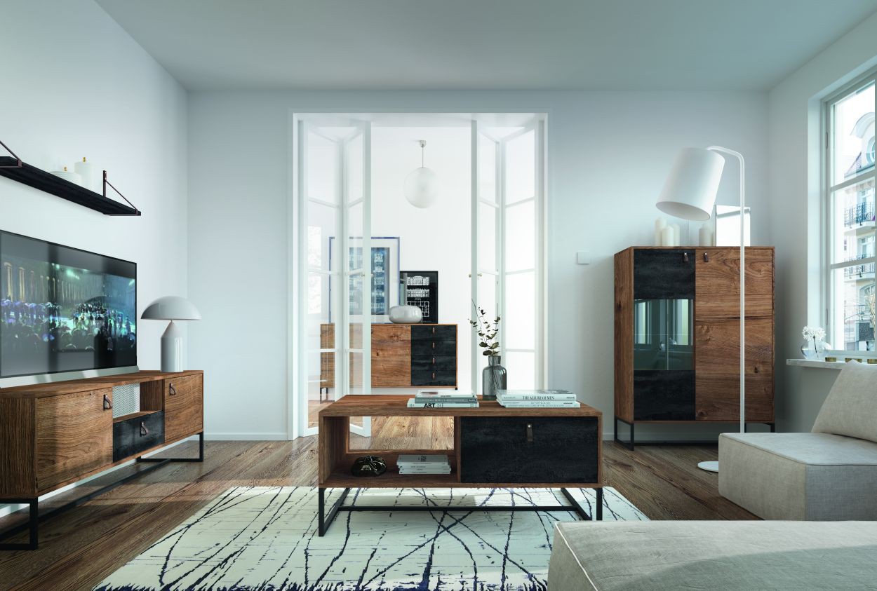 Vitrīna DARK Ribbekas ozols 53x197x39 cm