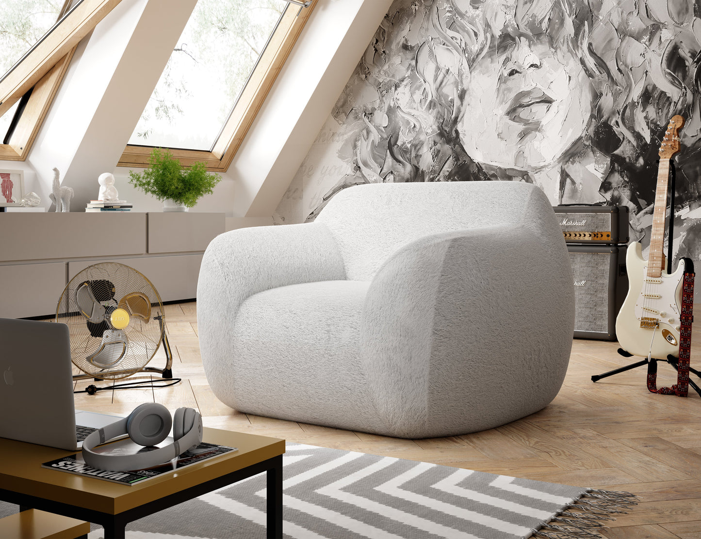 Krēsls TODS 117/108/77 balts