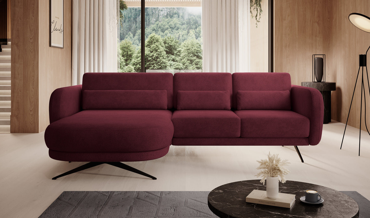 Dīvānu ALLURE 260/177/111 bordo