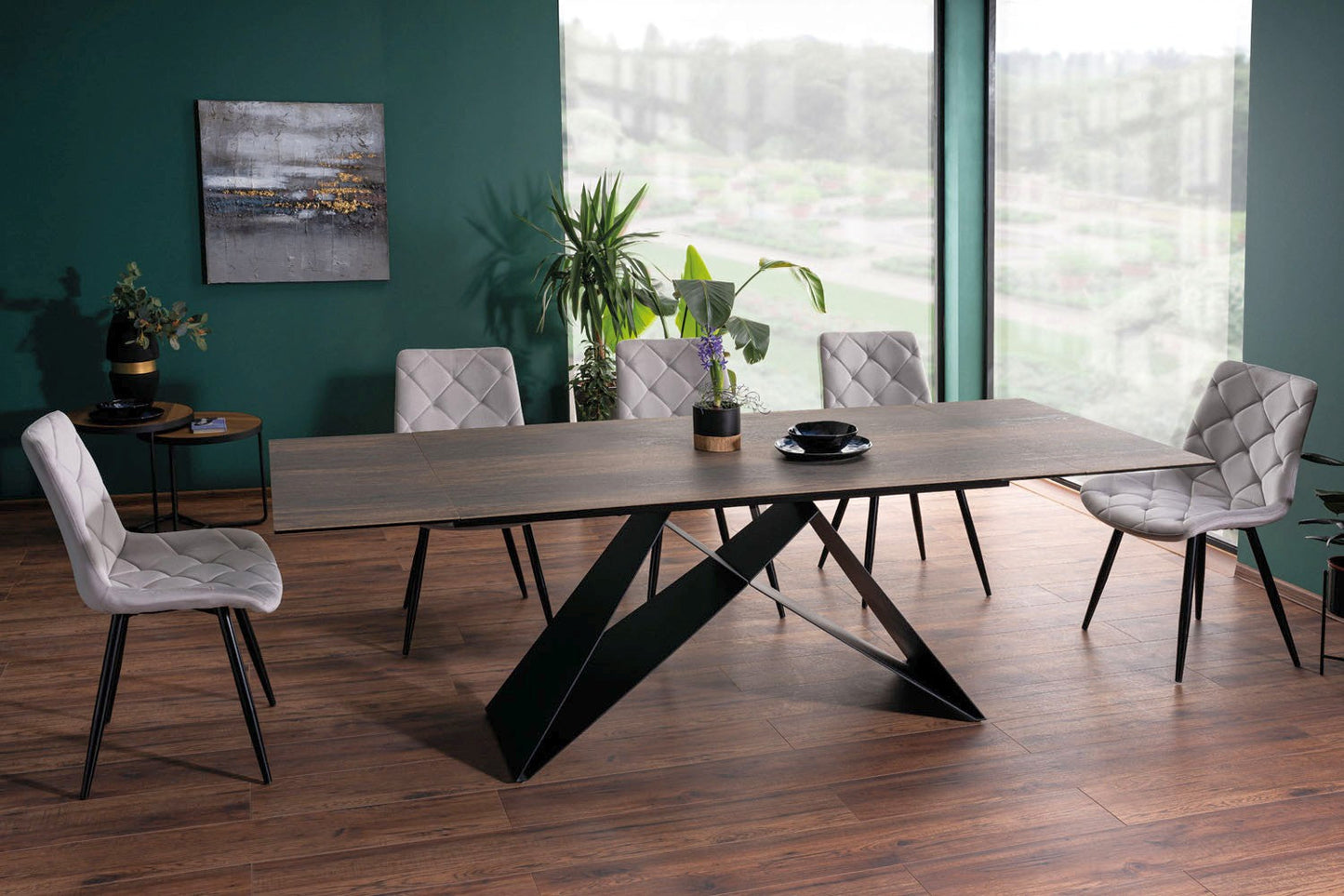 Westin keramikas galds, koka efekts 90x160-240 cm