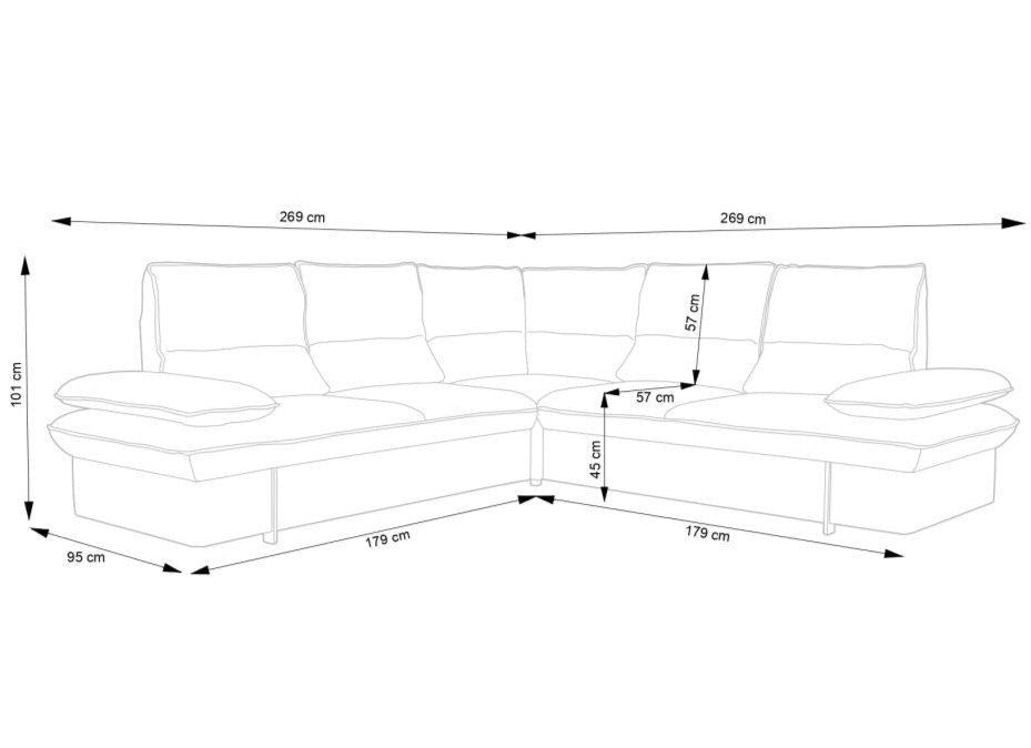Dīvāns SEFO 258/101/285 cm - N1 Home